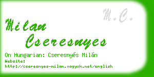 milan cseresnyes business card